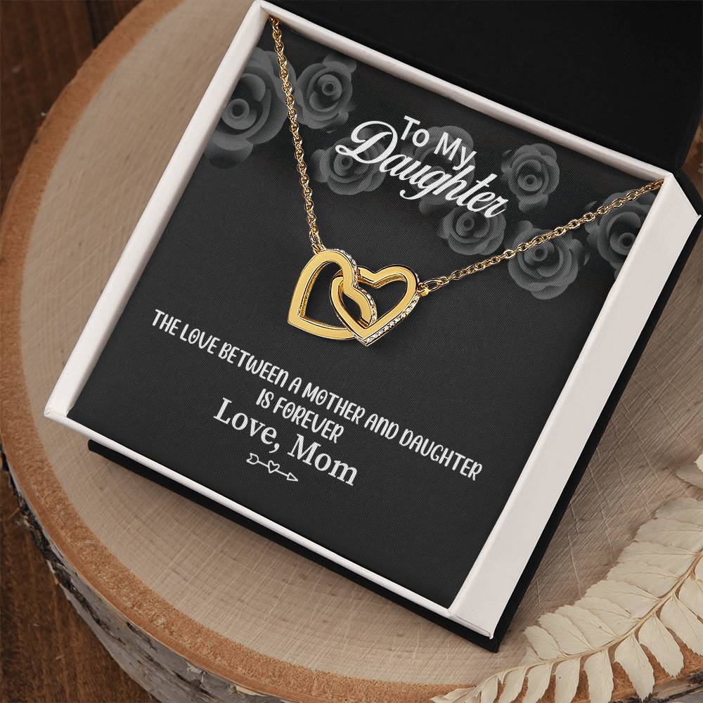 To My Daughter From Mom Interlocking Hearts Necklace Mother To Daughter Gift Birthday Gift To Daughter From Mom Daughter Necklace