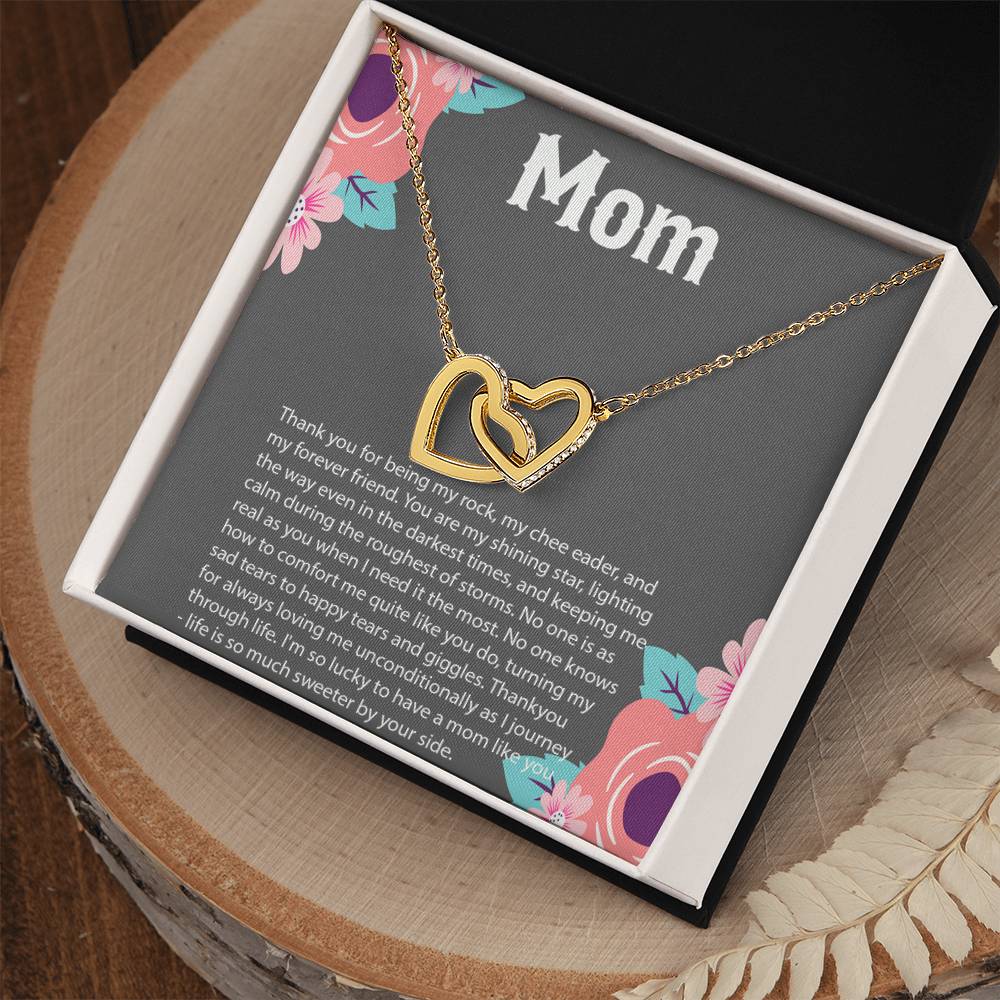 Mom Necklace Mother Necklace Mom Gift Mother'S Day Giftmother'S Day Necklace Mother Daughter Gift 2 Interlocking Hearts Interlocking Hearts Necklace