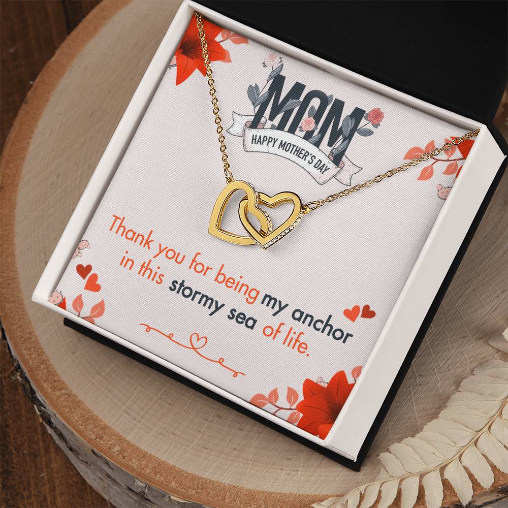 Thank You For Being My Anchor V2 Interlocking Hearts Necklace