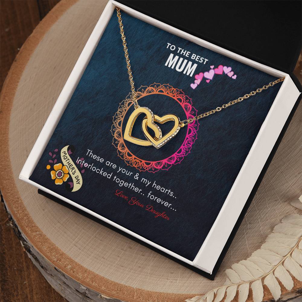 Heart Necklace For Mother By Daughter For Mother'S Day Interlocking Hearts Necklace