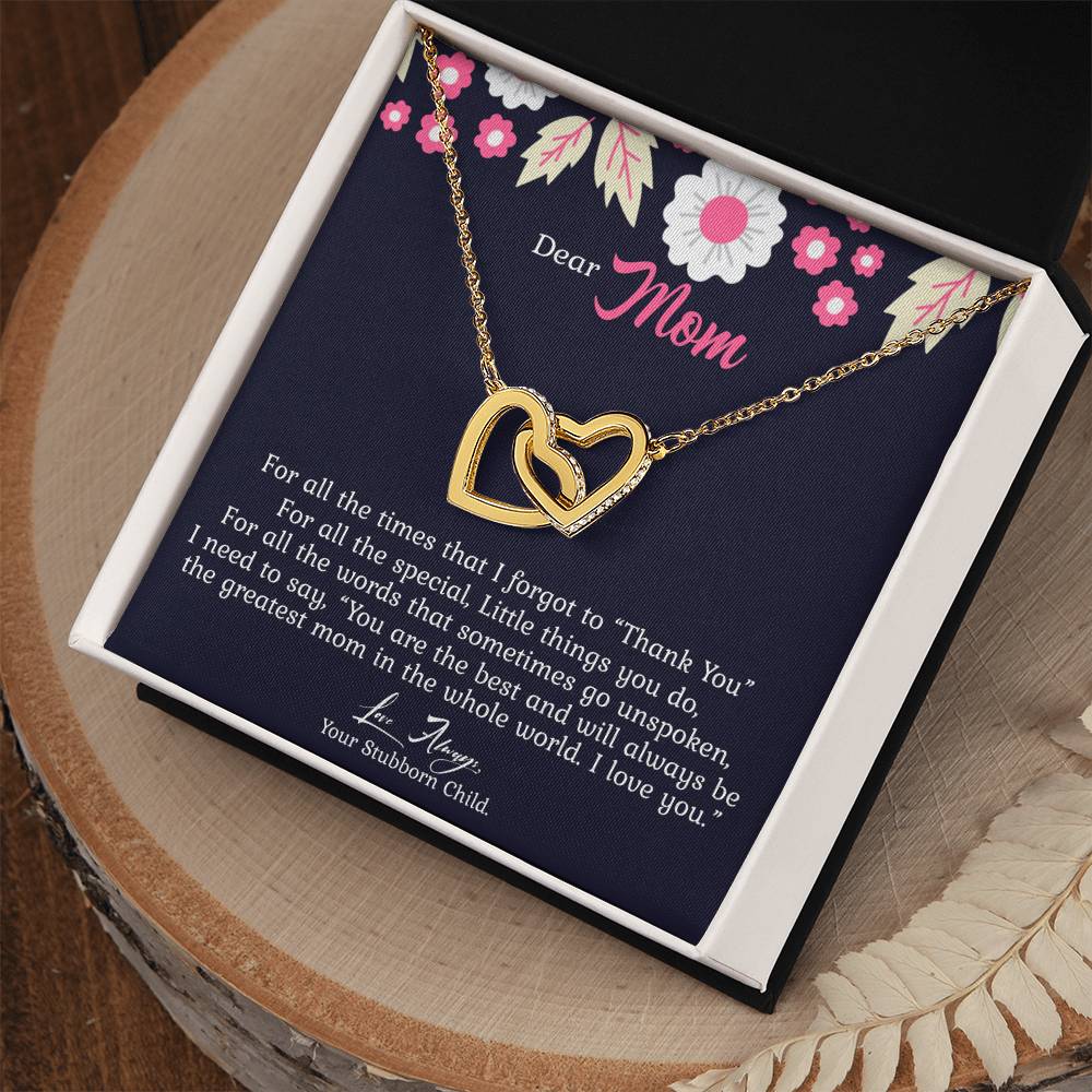 Greatest Mom In The World Limited Edition Interlocking Hearts Necklace
