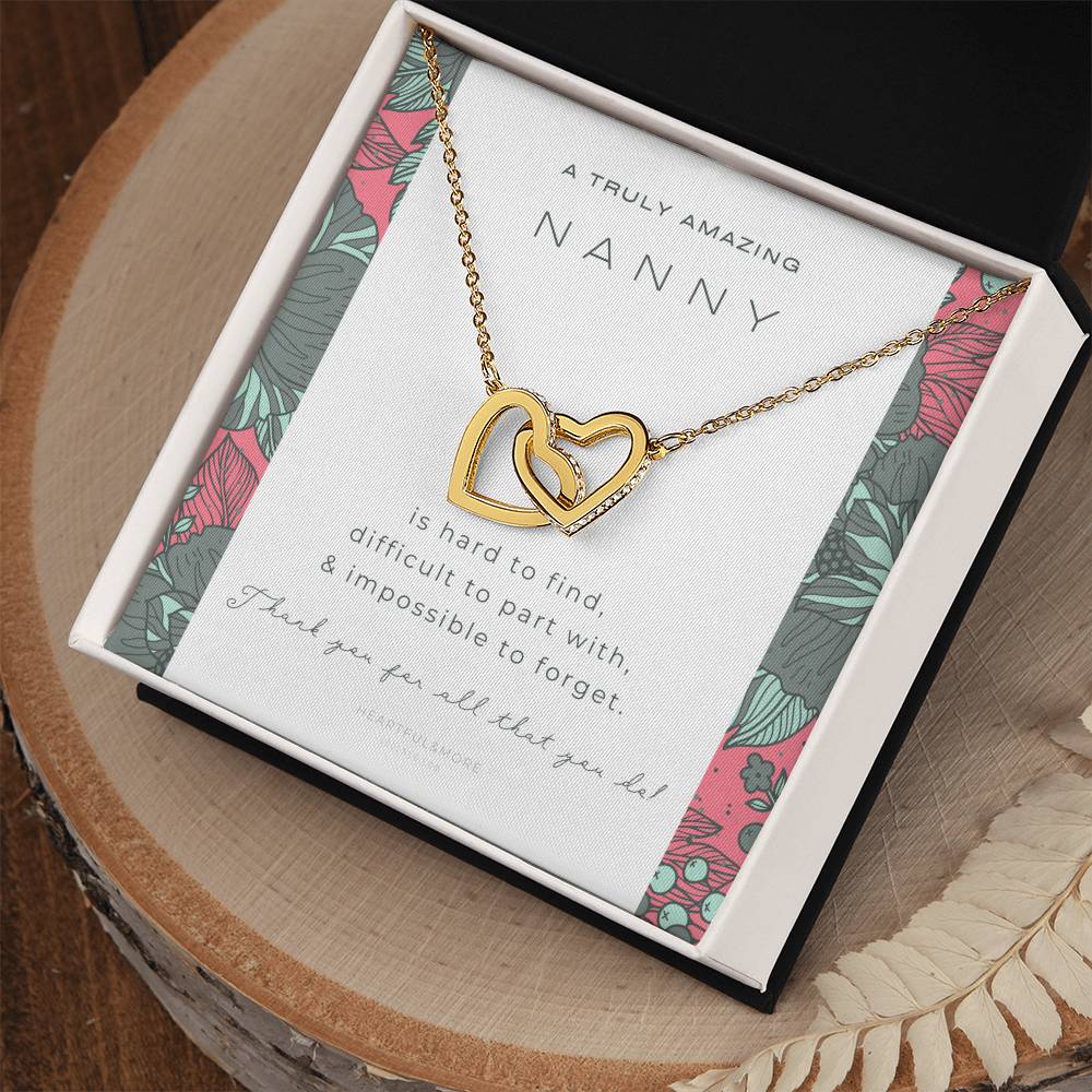 Nanny Appreciation Necklace Gift Nanny Thank You Gift Thank You Nanny Gift For Nanny Leaving A Truly Amazing Babysitter Gift Best Nanny Interlocking Hearts Necklace