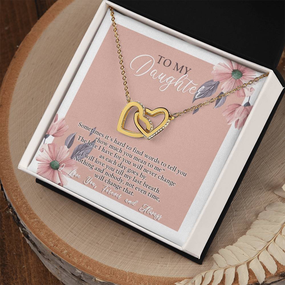 To My Daughter - Interlocking Hearts Necklace - D04