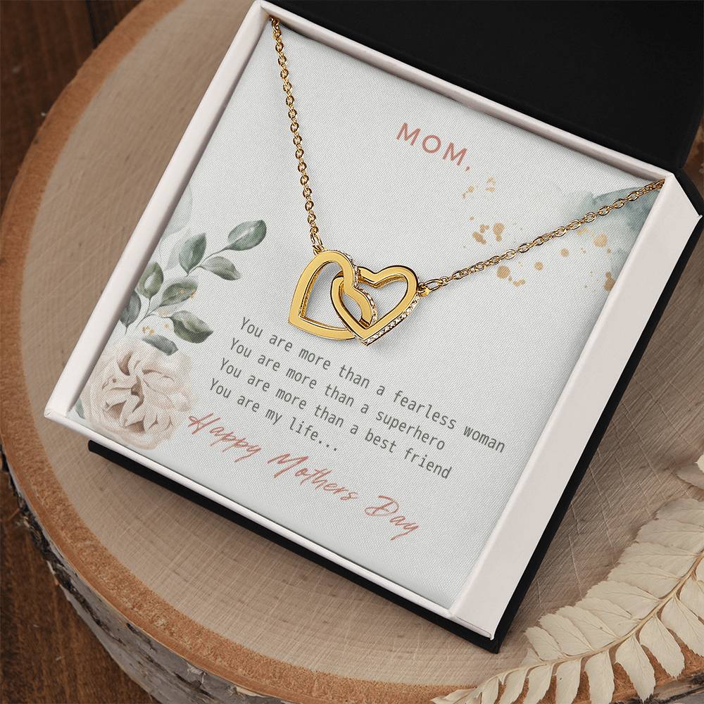 You Are My Life Mother'S Day Necklace Interlocking Hearts Necklace