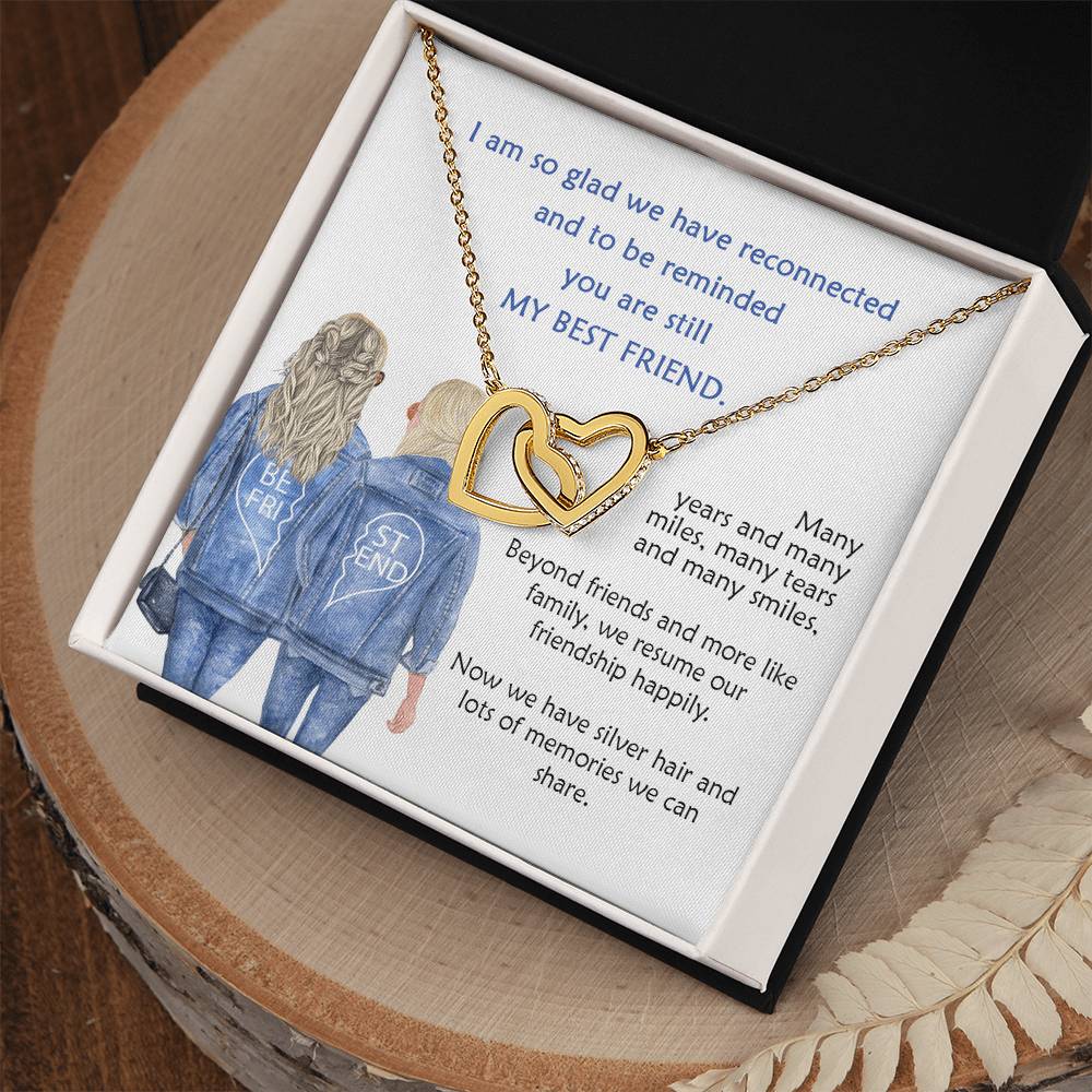 My Best Friend Connected Hearts Necklace Interlocking Hearts Necklace