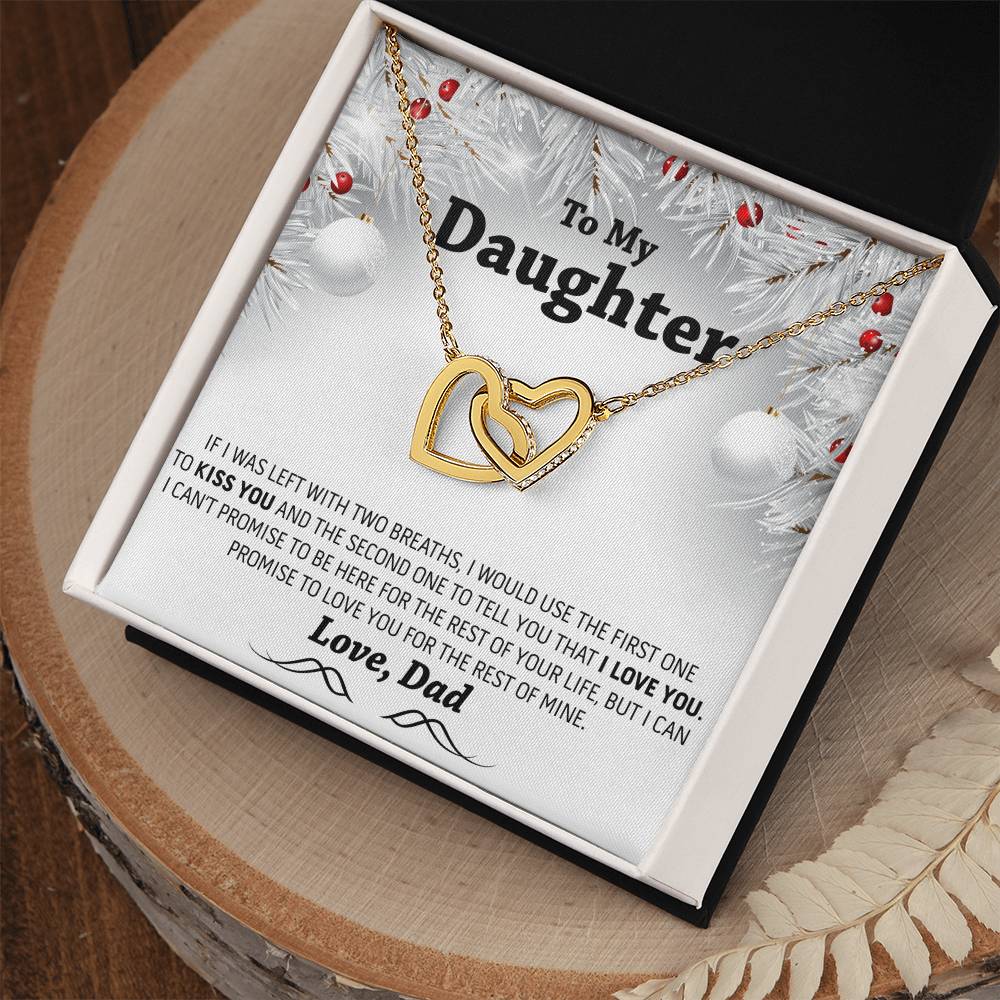 Christmas Gift To My Daughter Interlocking Hearts Necklace