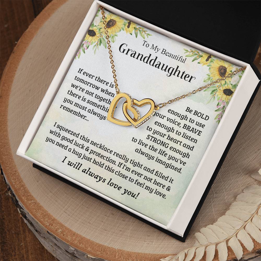 To My Granddaughter Always Remember This - Interlocking Hearts Necklace