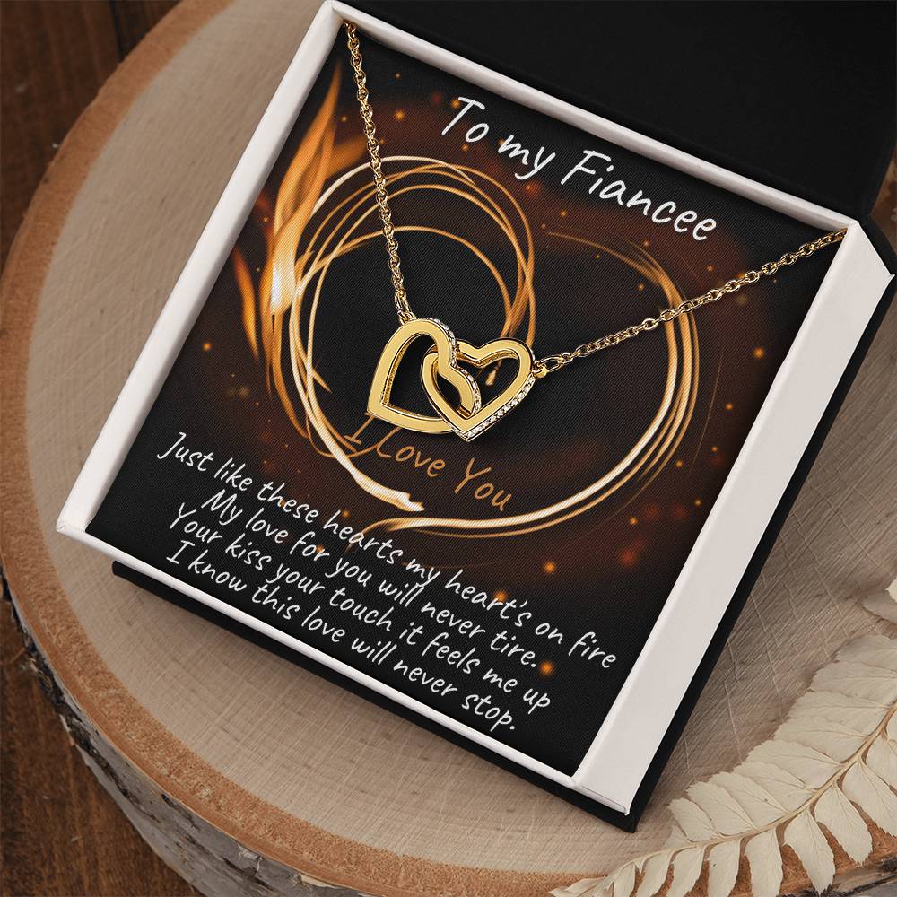 Interlocking Hearts Necklace - To My Fiancee