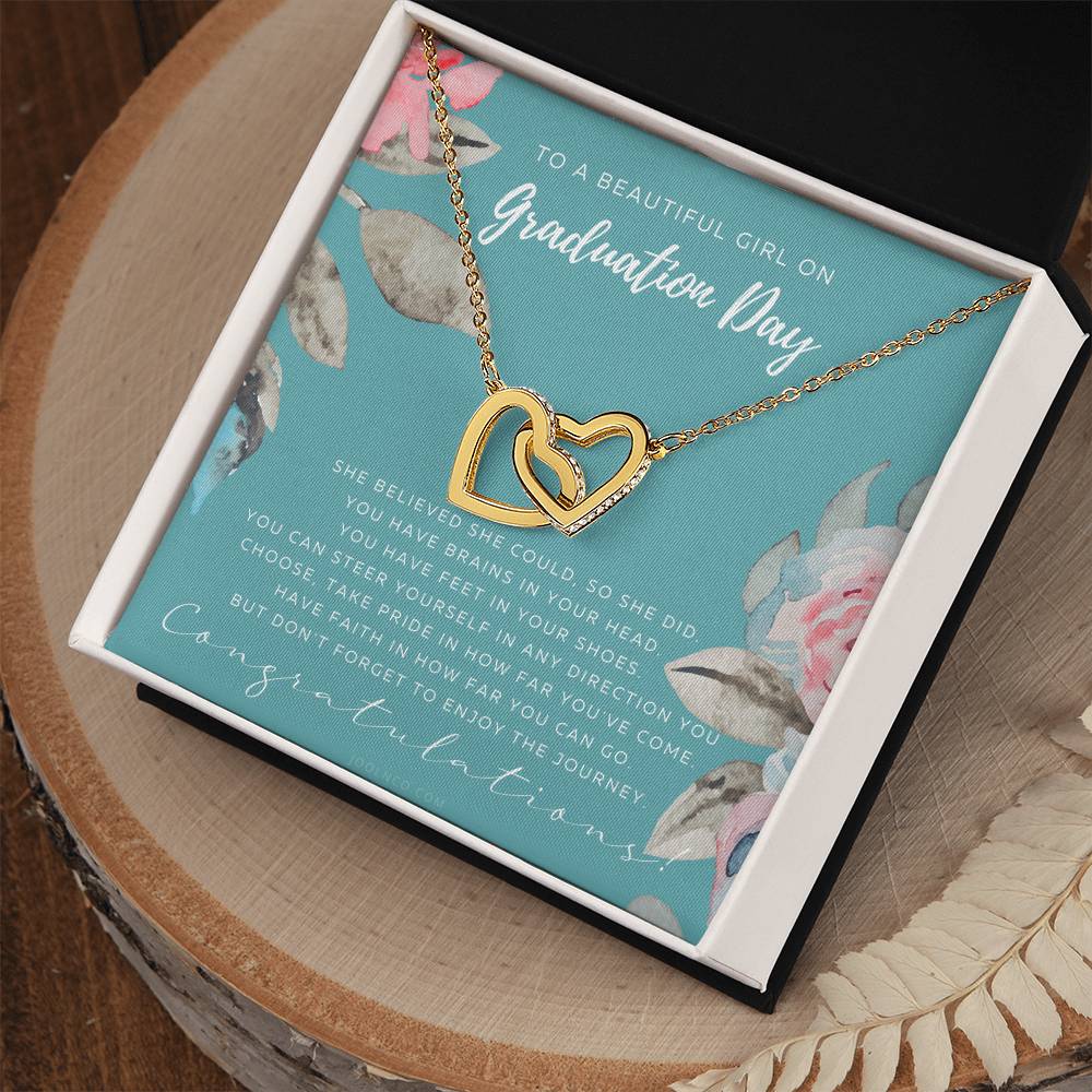 Graduation Gift Necklace For Daughter Graduation Gift For Her College Graduation Gift For Her High School Senior Graduation Mba Phd Master Class Of 2021 Interlocking Hearts Necklace