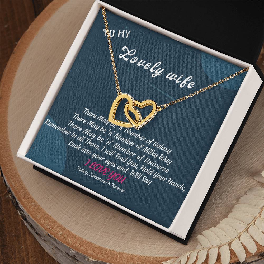 Love Of Galaxy Interlocking Hearts Necklace