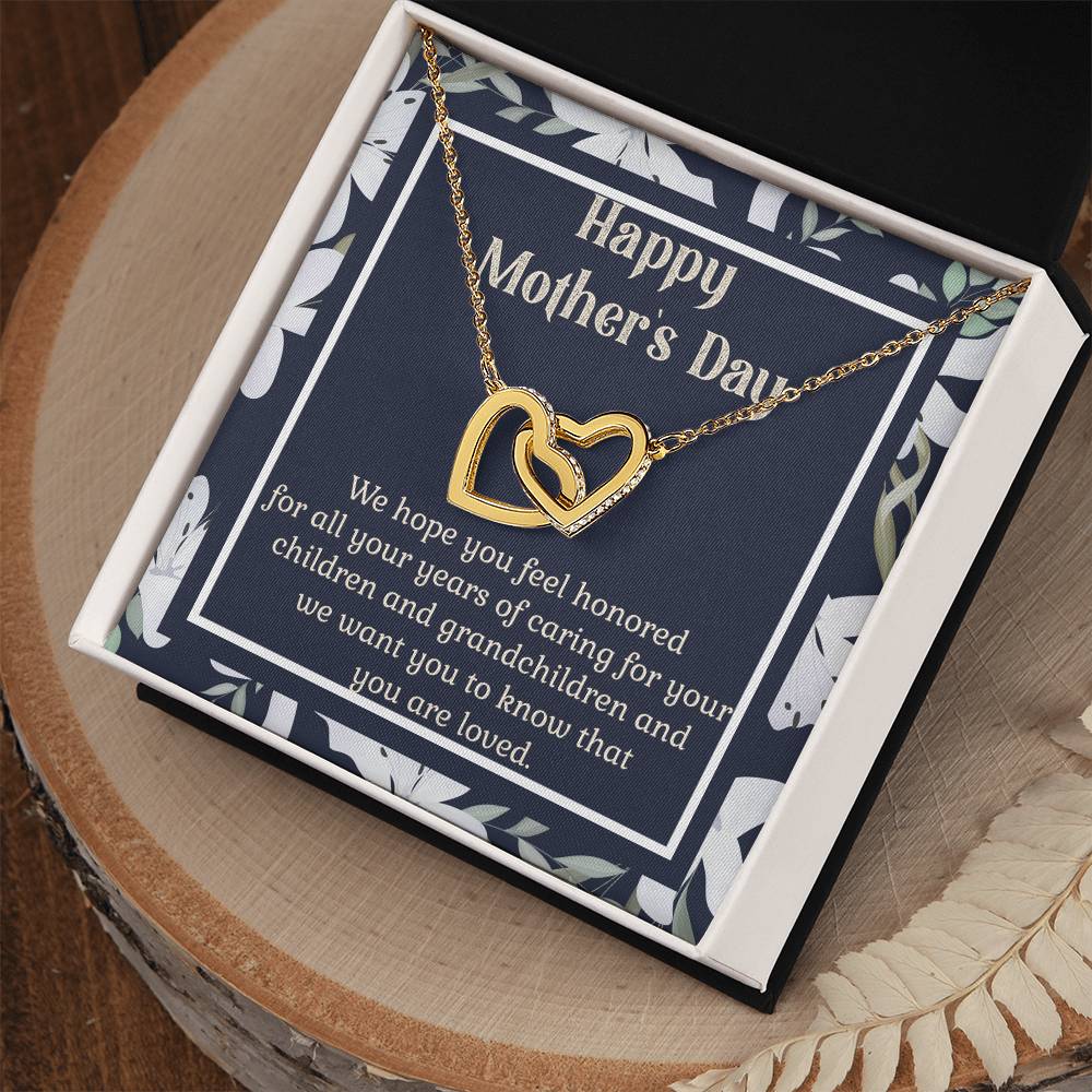 Interlocking Hearts Mother'S Day Gift For Grandma Interlocking Hearts Necklace