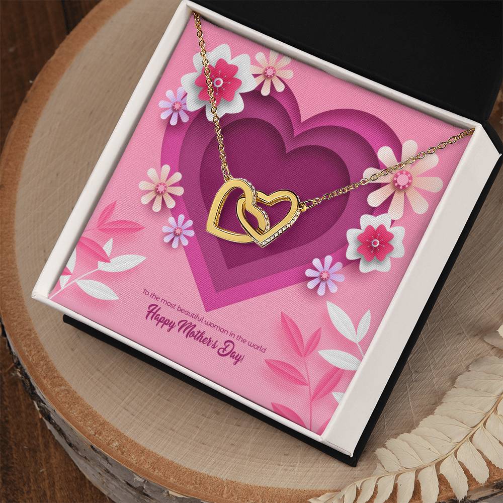 Most Beautiful Woman In The World Interlocking Hearts Necklace