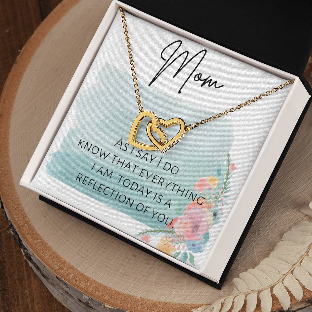 Mom Gift Necklace Mother Of The Bride Gift Gift To Mom From Bride Necklace Interlocking Hearts Necklace