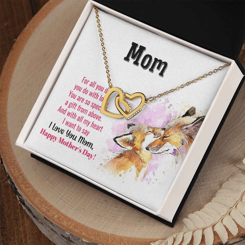 Happy Mothers Day Interlocking Hearts Interlocking Hearts Necklace