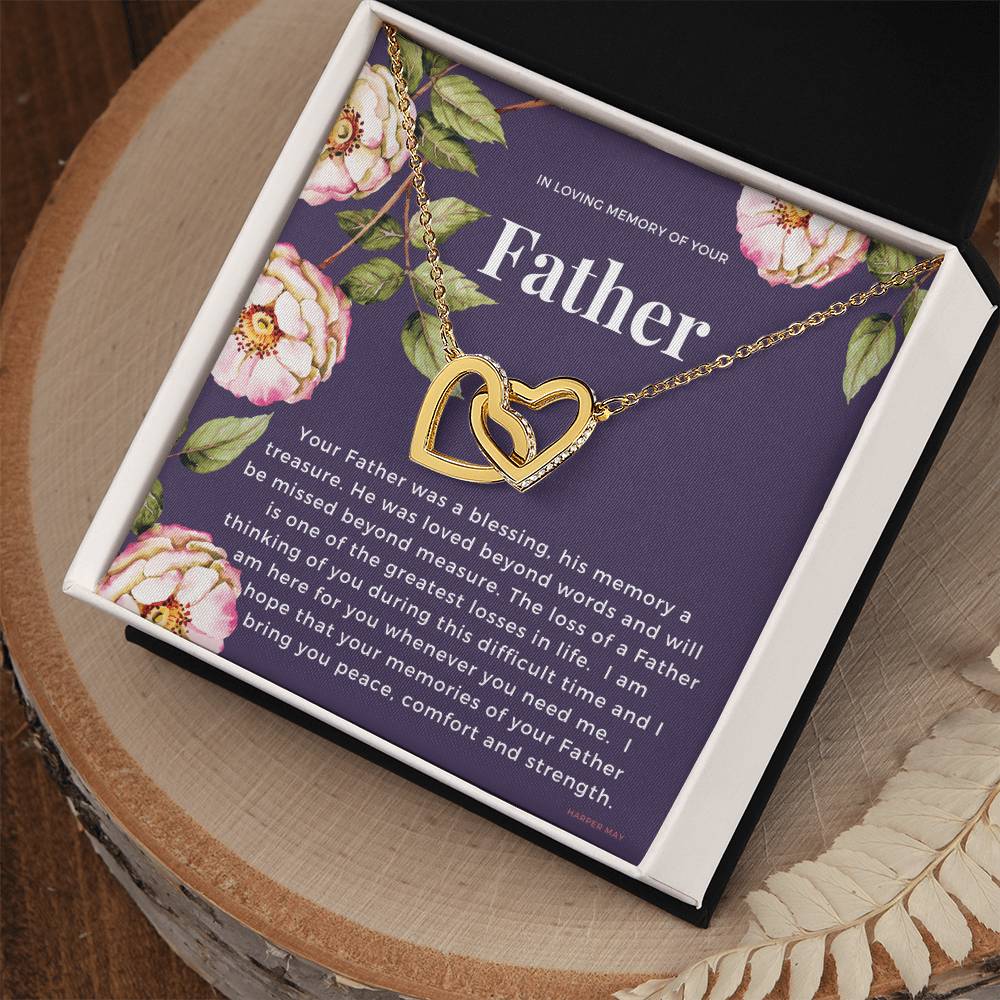 Loss Of Father Interlocking Hearts Necklace