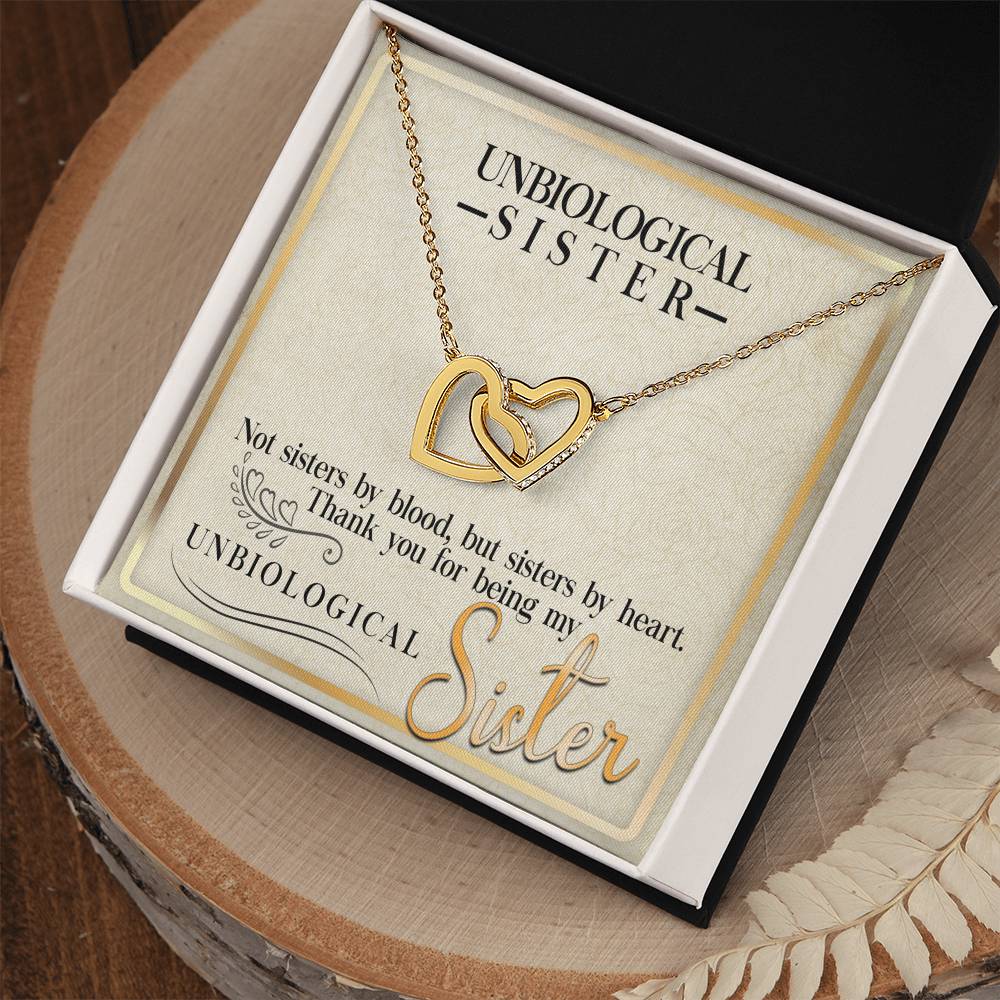 Unbiological Sisters Interlocking Hearts Necklace