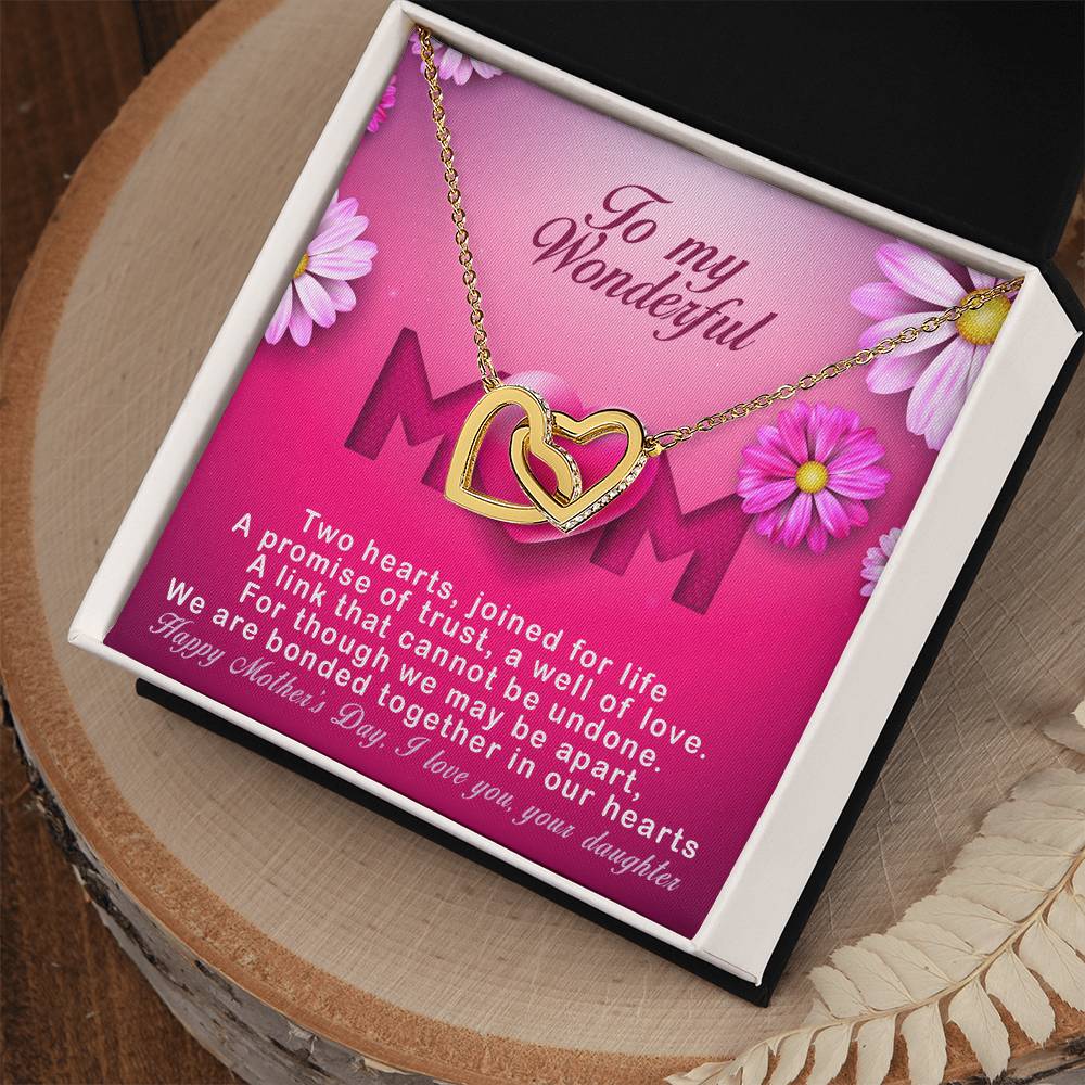 Daughters ! Perfect Mother'S Day Necklace Gift Interlocking Hearts Necklace