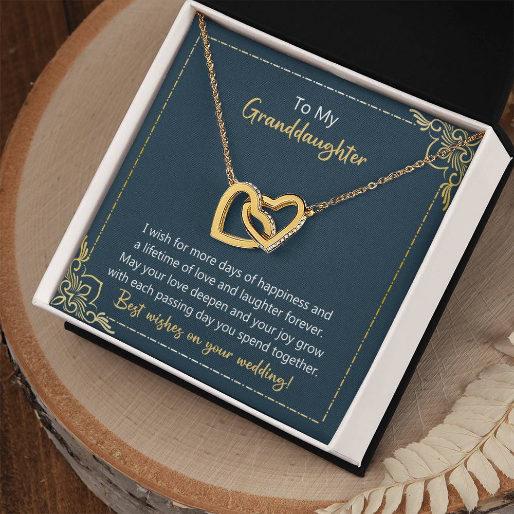 To My Granddaughter May Your Love Deepen Necklace Interlocking Hearts Necklace