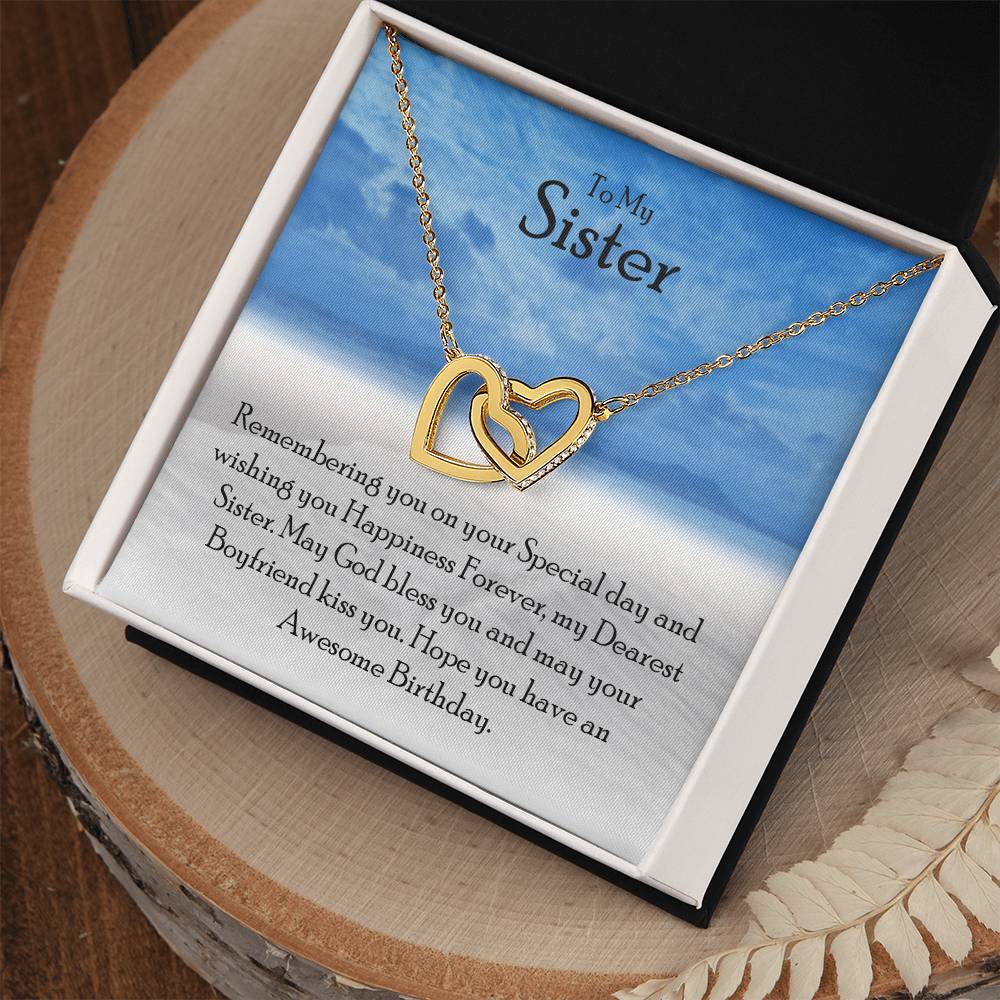Sister Gifts From Sister Sterling Silver Cz Necklace For Sisters Best Friend Birthday Jewelry Friendship Gift Ideas Interlocking Hearts Necklace