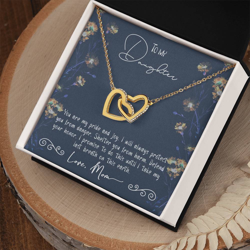 To My Daughter Gift From Mom Interlocked Hearts Necklace Set Free Message Card Birthday Gift Just Because Gift To Daughter Interlocking Hearts Necklace