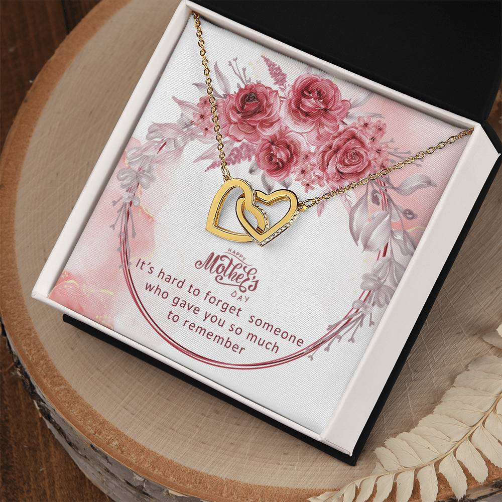 Happy Mother'S Day Gift Necklace With A Message Card Interlocking Hearts Necklace