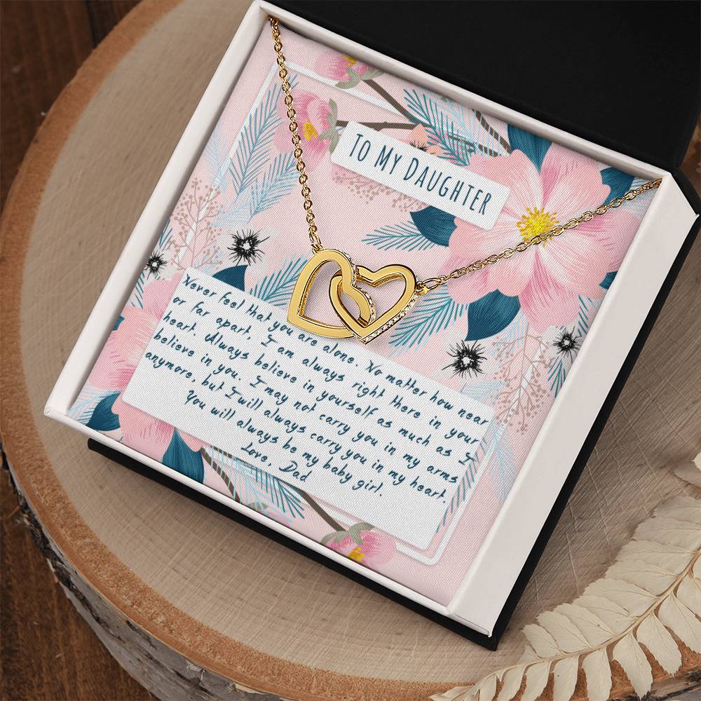 To My Daughter Interlocking Hearts Necklace