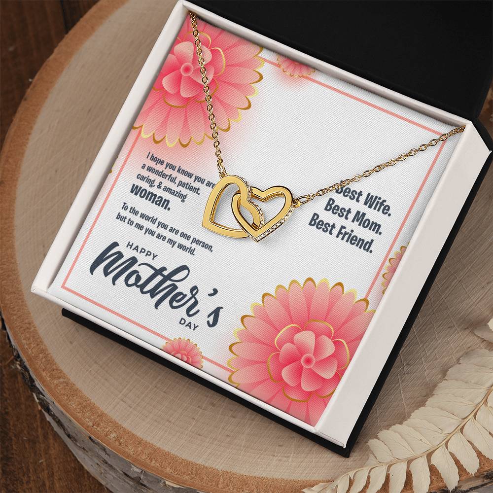 Most Amazing Woman Interlocking Hearts Necklace