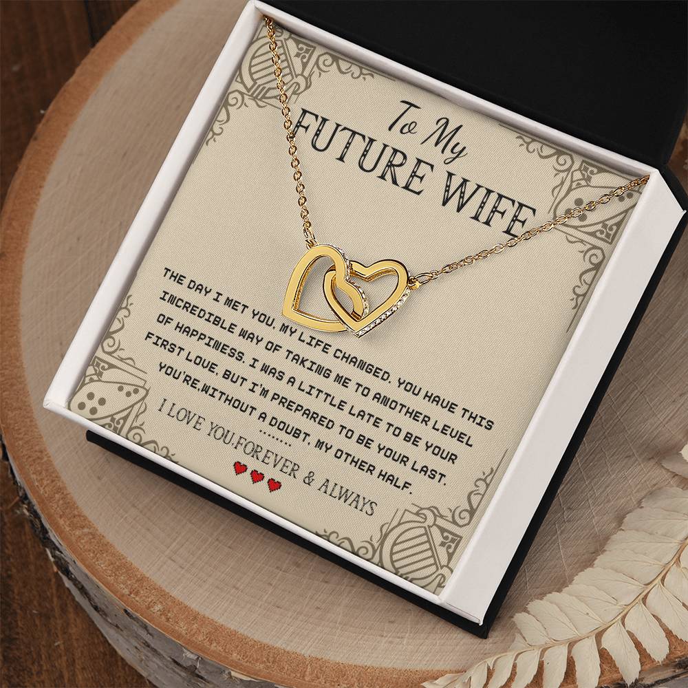 To My Future Wife - I Love You Interlocking Hearts Necklace