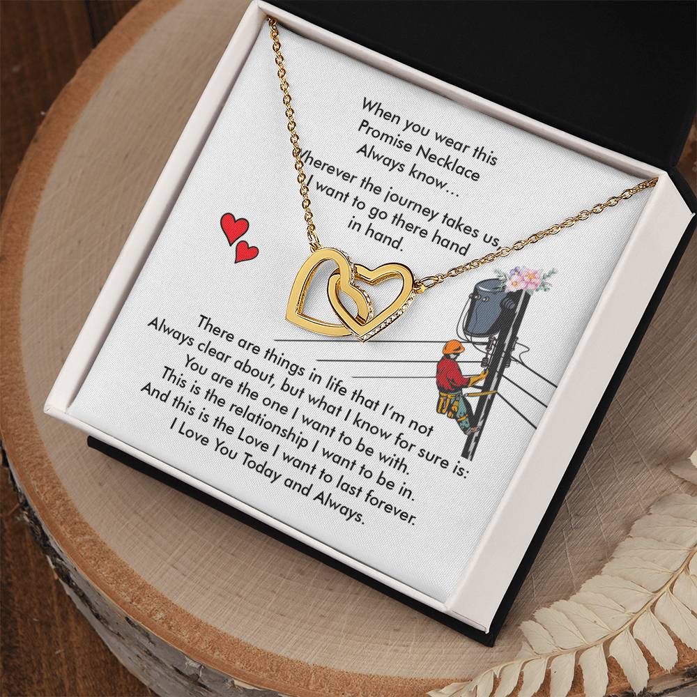 Lineman'S Girl - Interlocking Heart Necklace Interlocking Hearts Necklace