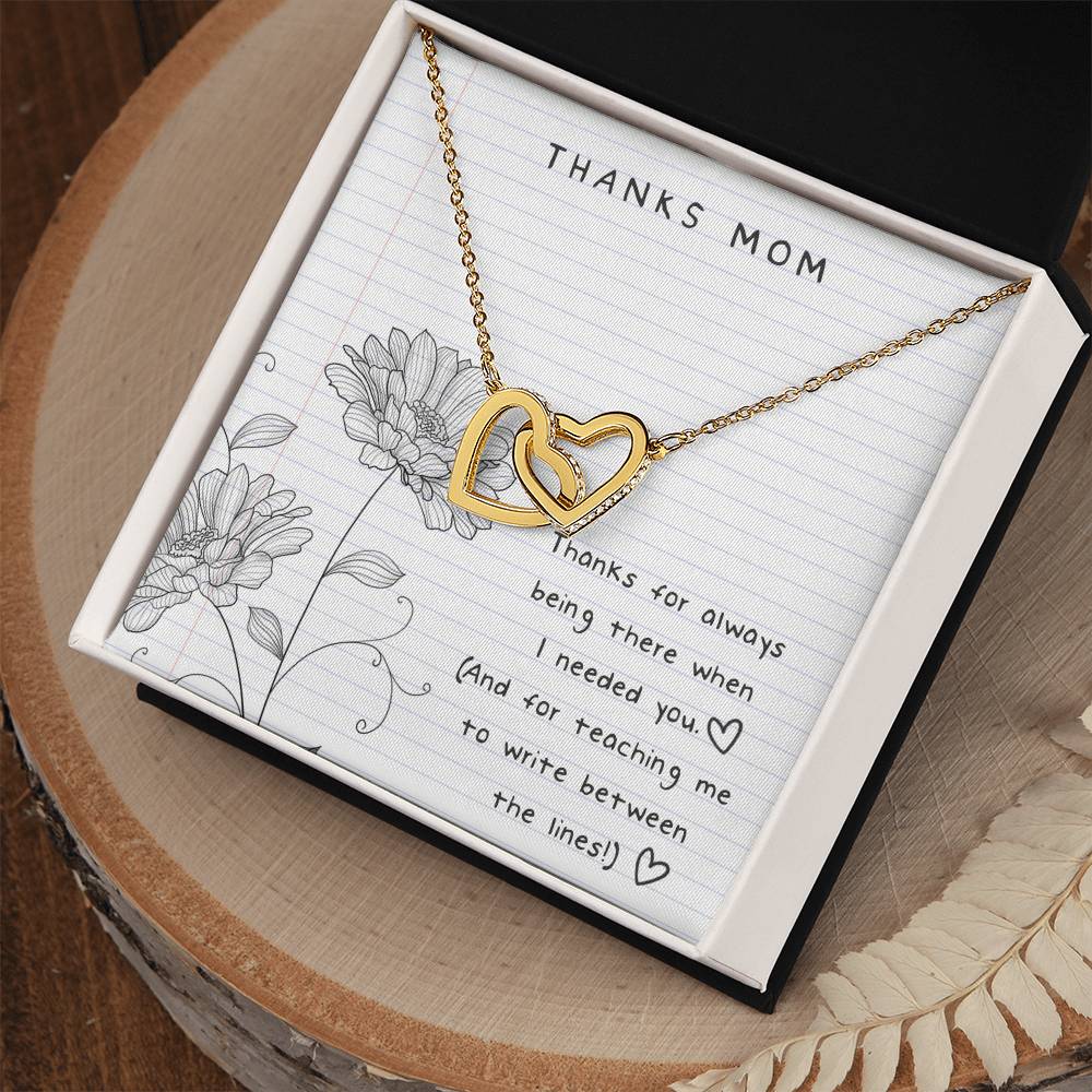 Thanks Mom - Between The Lines Interlocking Hearts Necklace
