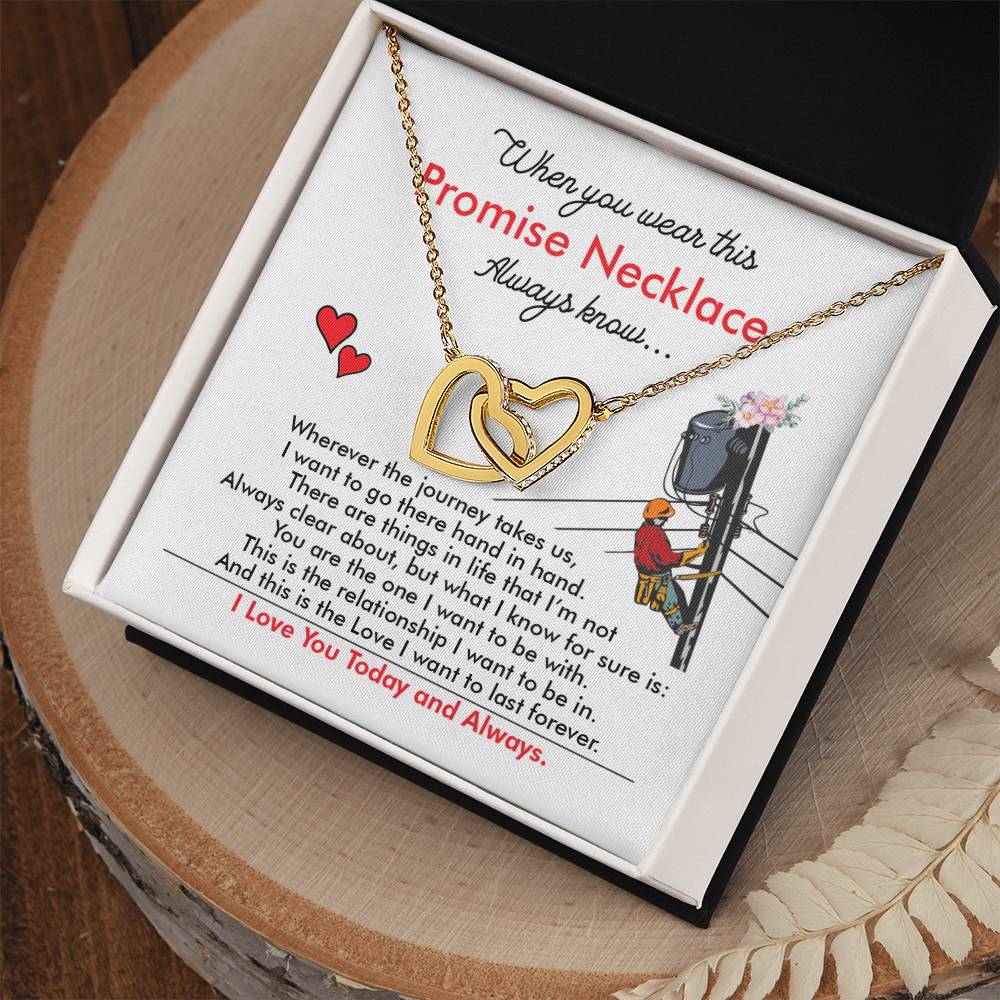 Lineman'S Girl - Interlocking Heart Necklace Interlocking Hearts Necklace
