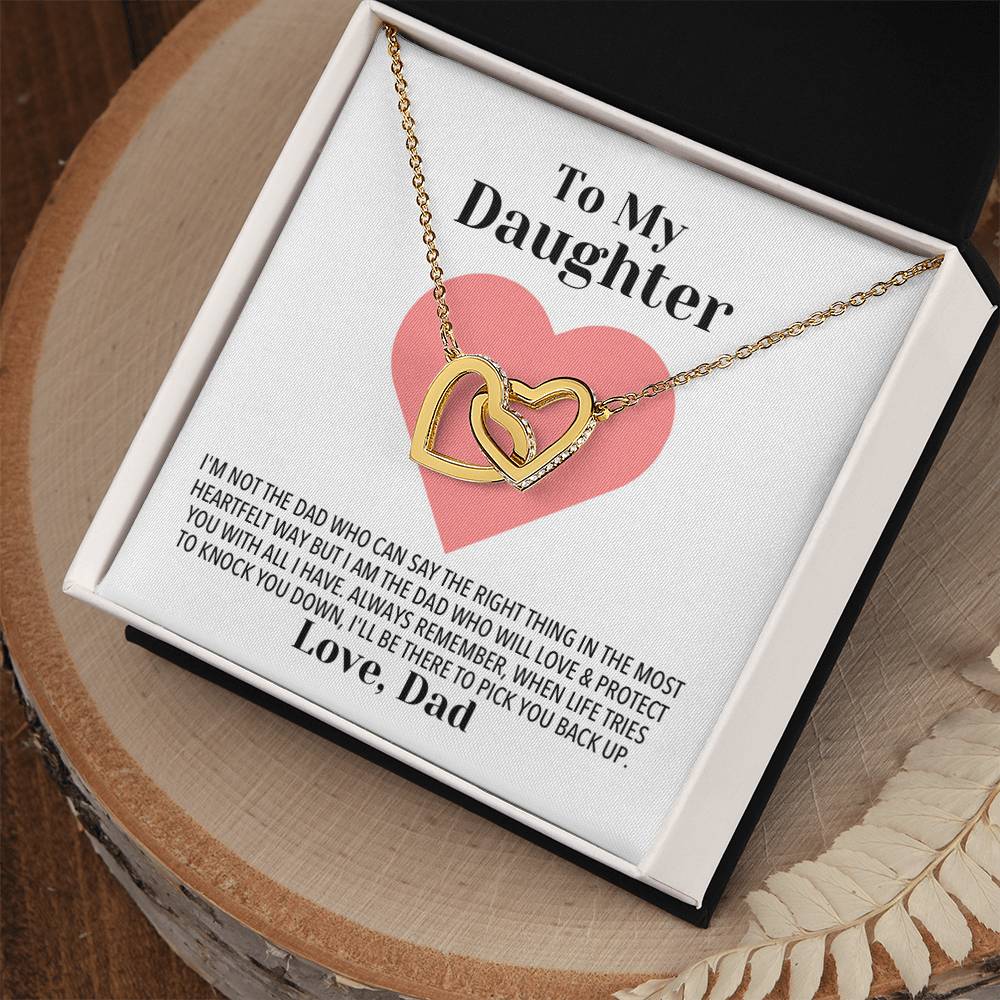 Daughter Love & Protection Necklace Interlocking Hearts Necklace