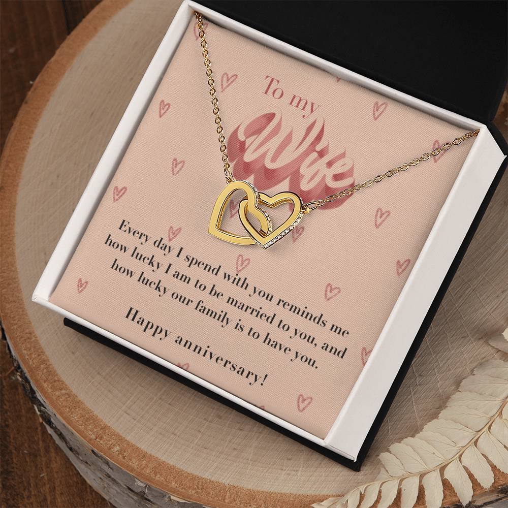 Anniversary Gift For Wife Interlocking Hearts Necklace