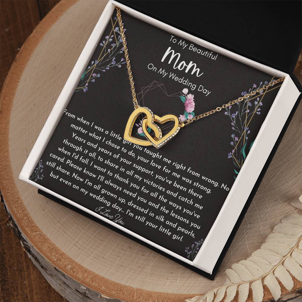 Mother Of The Bride Gift From Daughter Mother Of The Bride Necklace From Bride Eternity Necklace Mom Of Bride Gift To Mom From Bride Interlocking Hearts Necklace