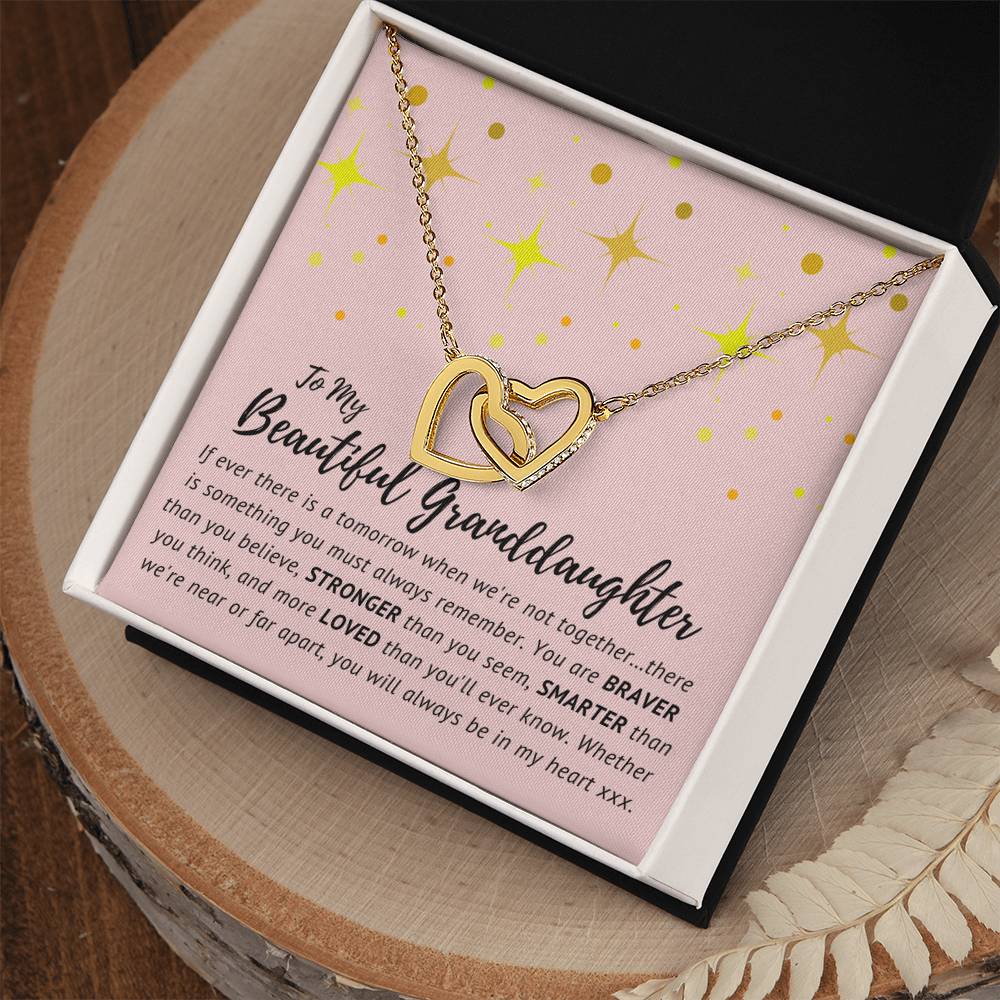 To My Beautiful Granddaughter - Interlocking Hearts Necklace [Soq4-26]
