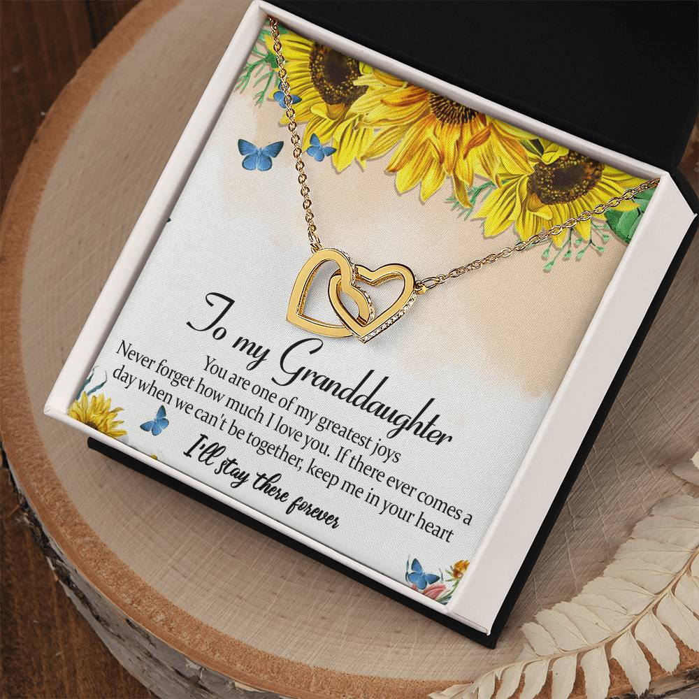 To My Granddaughter Interlocking Hearts Necklace Message Card