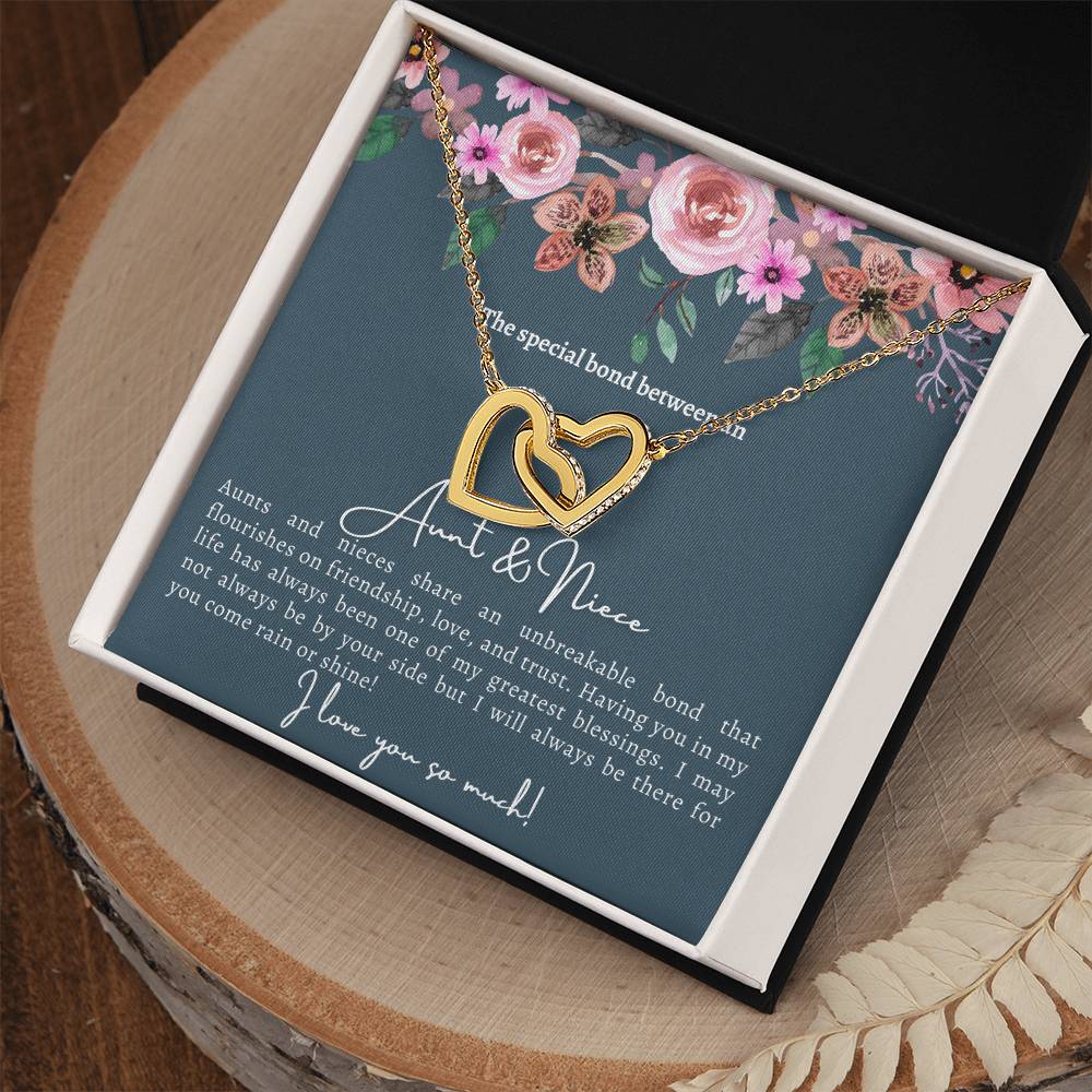 Aunt And Niece Special Bond Linked Hearts Necklace Interlocking Hearts Necklace