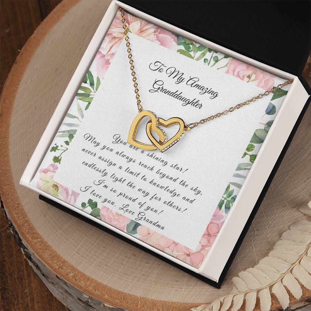 Graduation Or Just To Say How Proud You Are!-You Are A Shining Star! Interlocking Hearts Necklace