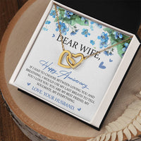 Dear Wife Happy Anniversary Interlocking Hearts Necklace Wedding Anniversary Gift