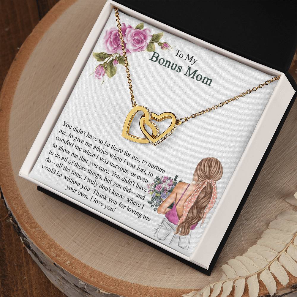 Step Mom Gift Bonus Mom Necklace Present For Stepmom For Mother'S Day Christmas Birthday Double Circles Mother - Necklace Interlocking Hearts Necklace