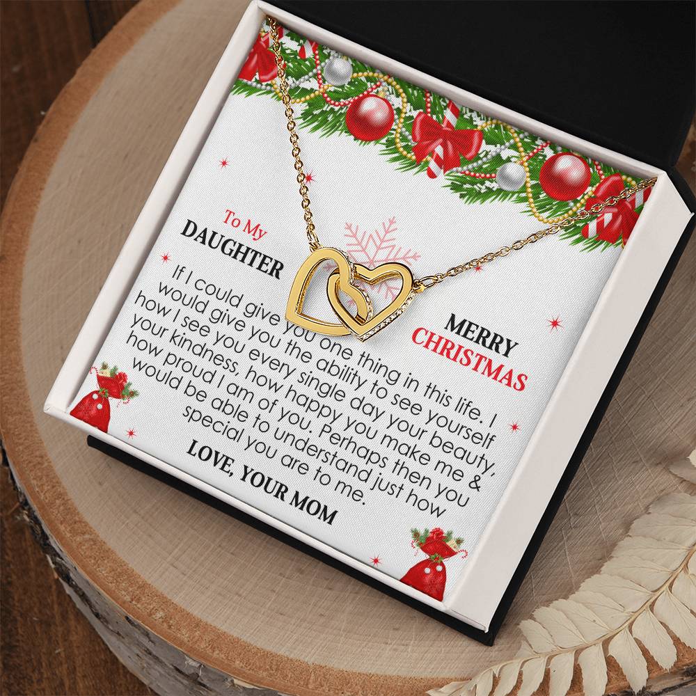 Christmas Gifts For Loving Daughter From Mom Interlocking Hearts Necklace