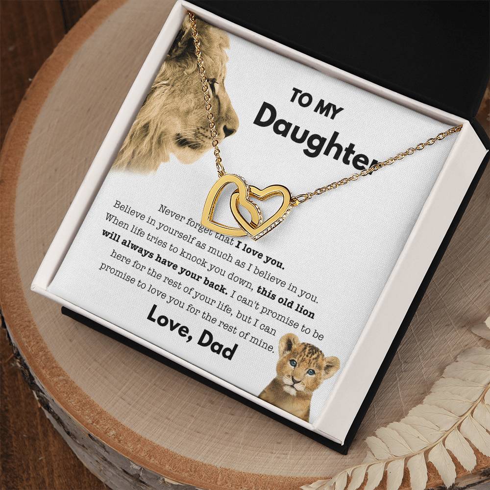 My Daughter - Old Lion - Necklace Interlocking Hearts Necklace