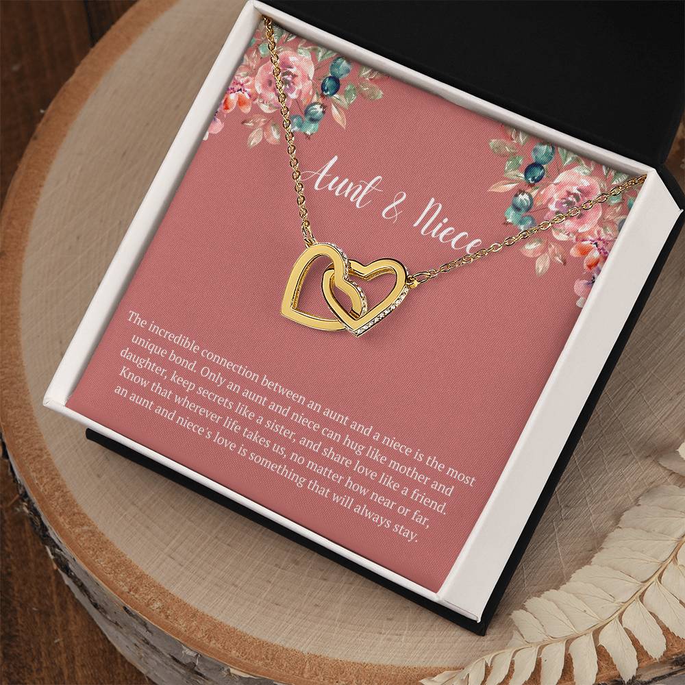 Aunt & Niece Incredible Connection Interlocked Hearts Necklace Interlocking Hearts Necklace