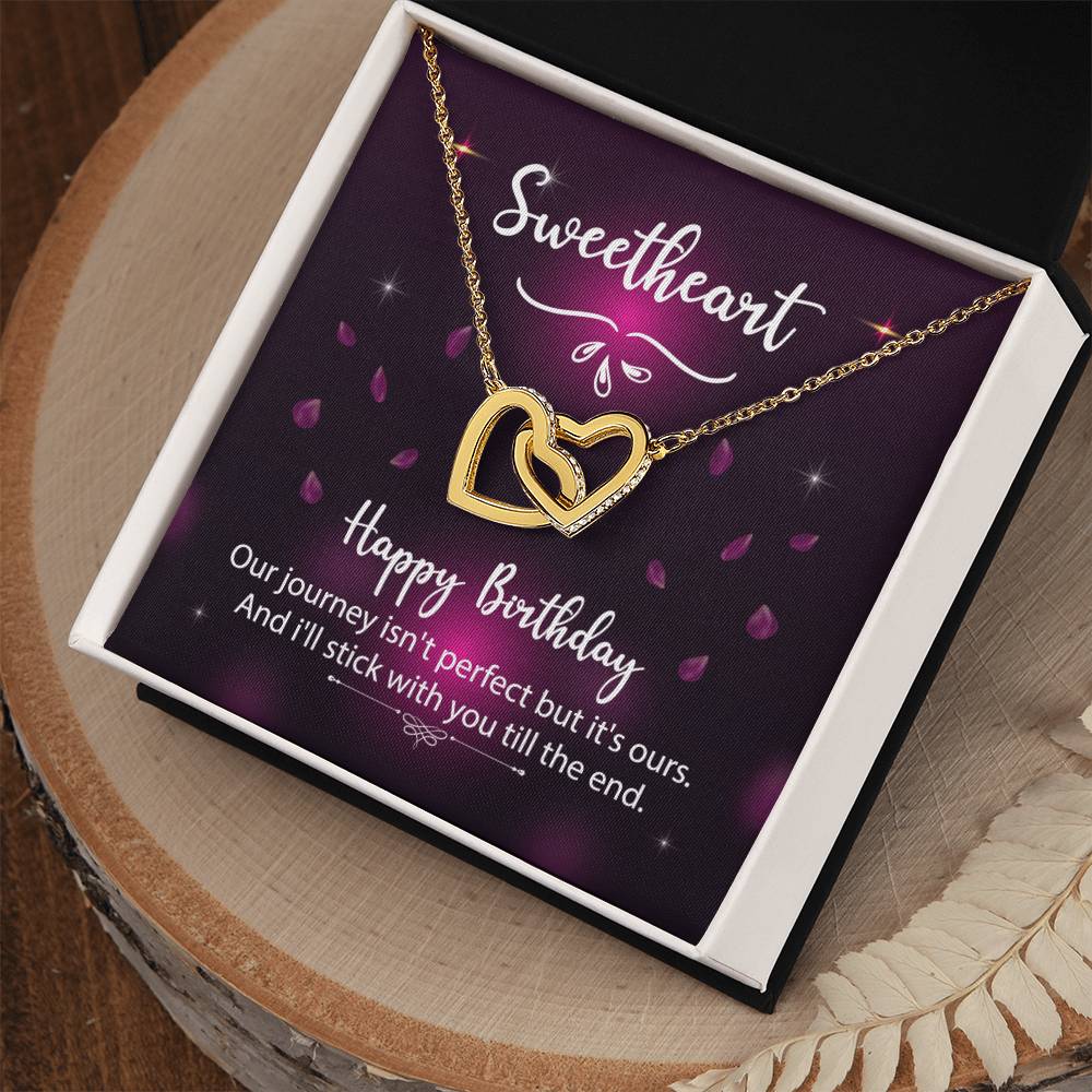 To Significant Other ☆ Sweetheart Happy Birthday ☆ Interlocking Hearts Necklace