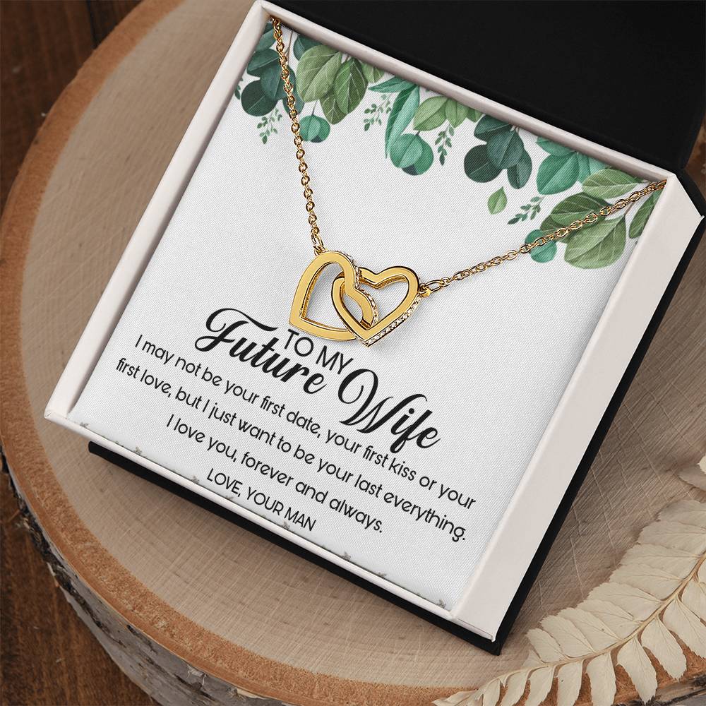 To My Future Wife Interlocking Hearts Necklace Message Card