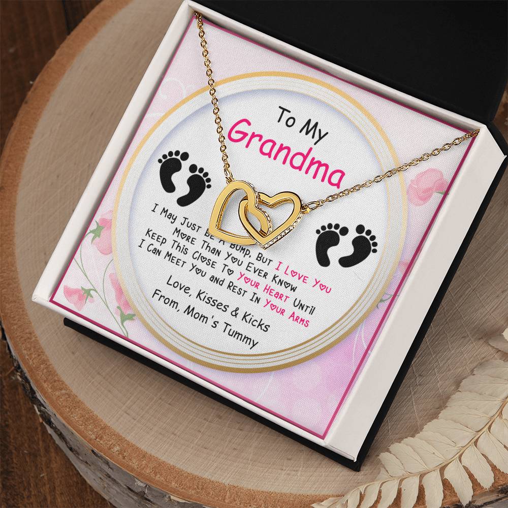 New Grandma Gift Interlocking Hearts Necklace