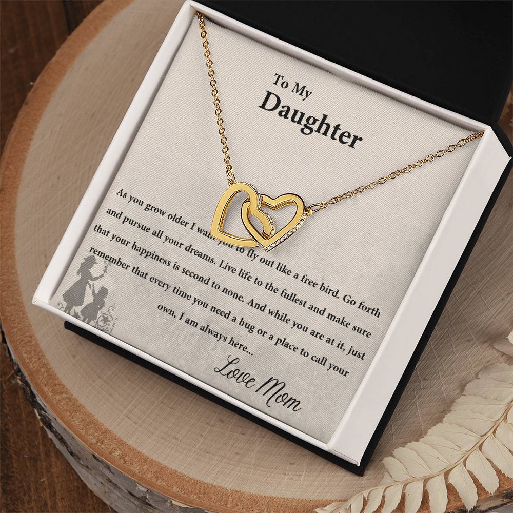 To My Daughter Interlocked Necklace Interlocking Hearts Necklace
