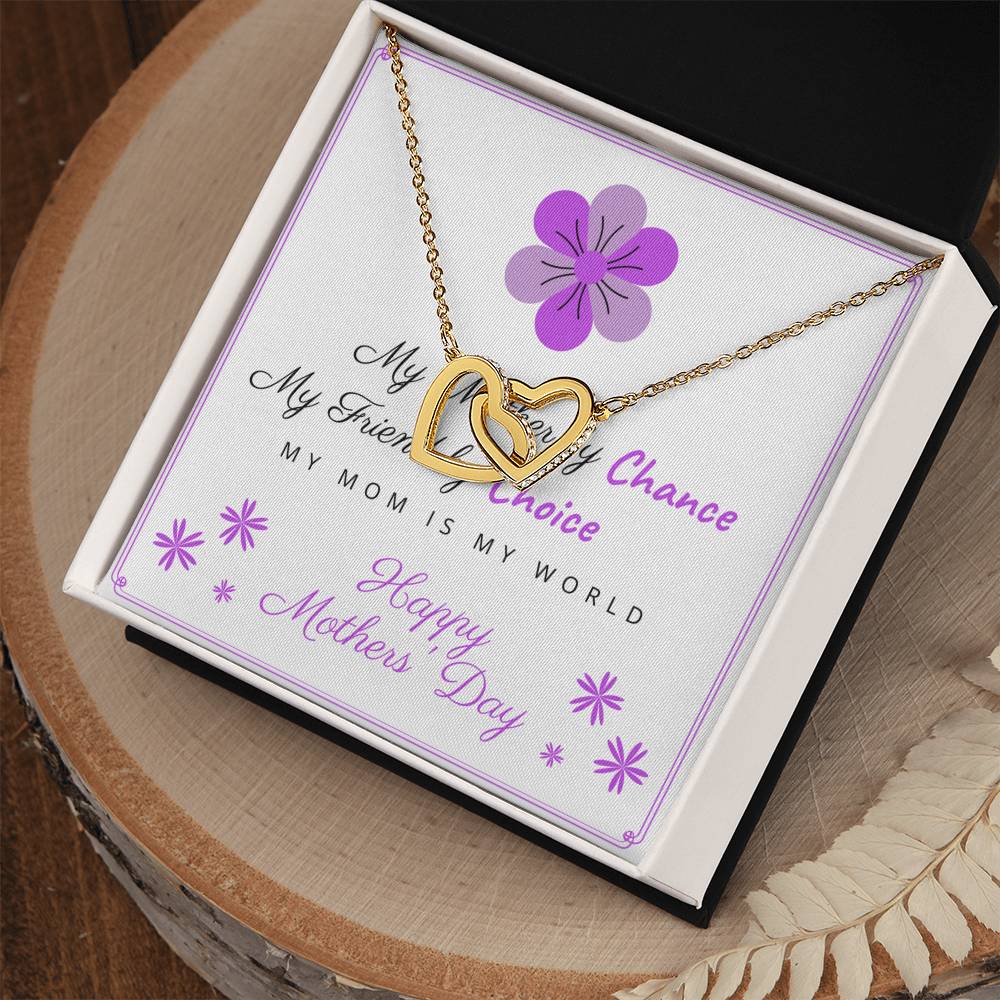 Mom Mama Mamy Interlocking Hearts Necklace