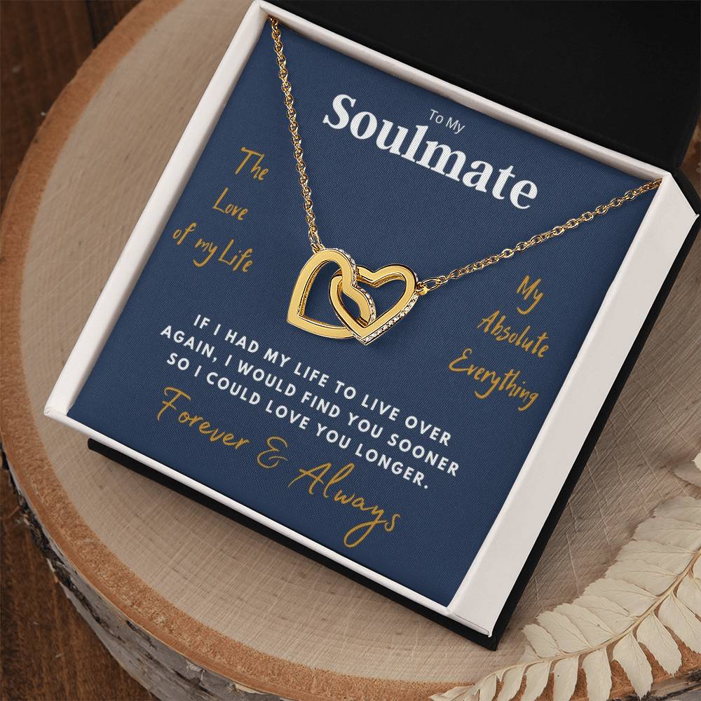 Soulmate Hearts Necklace Interlocking Hearts Necklace