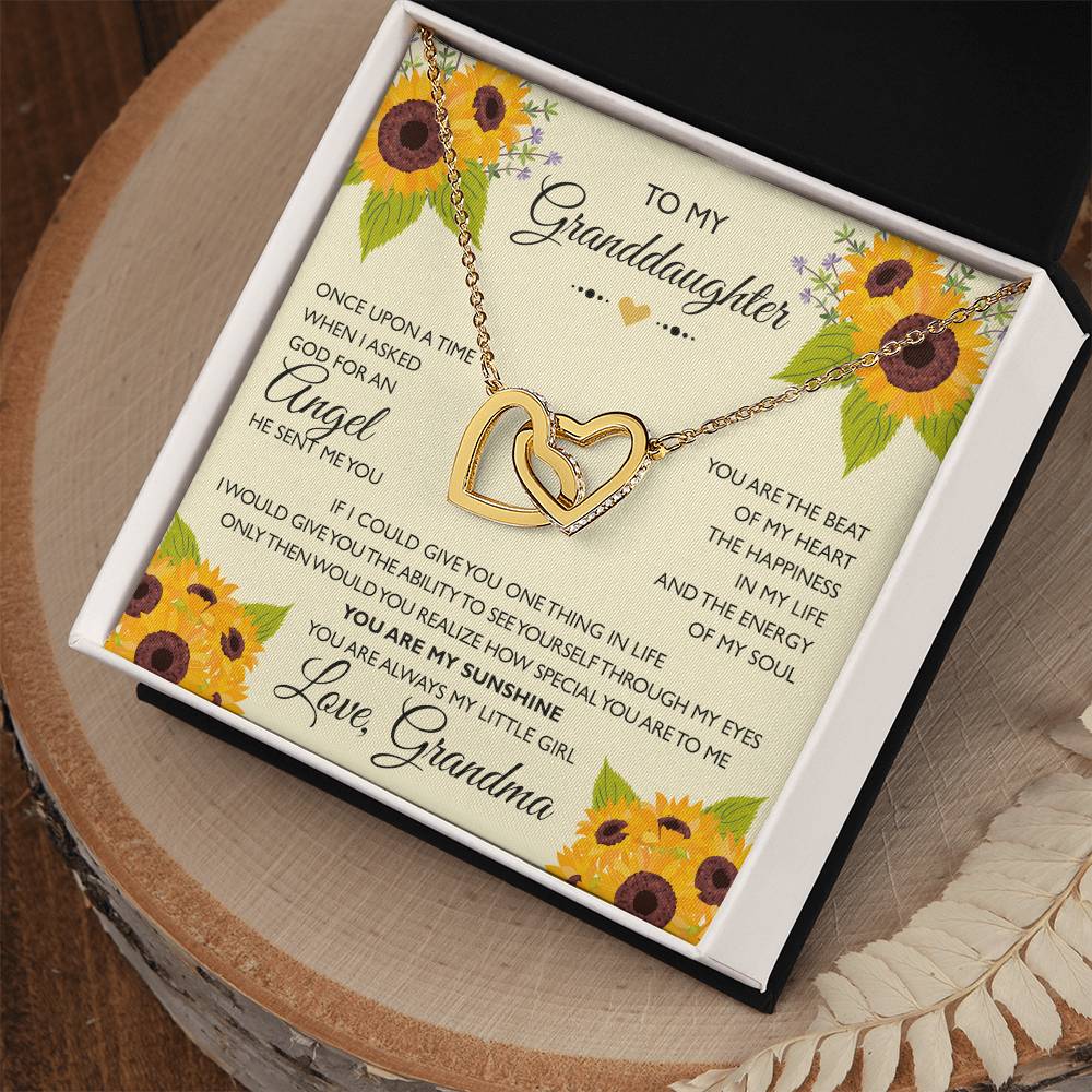 To My Granddaughter From Grandma - Interlocking Heart Necklace Interlocking Hearts Necklace